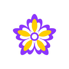 Flower icon. Isolated on white background. Vector illustration.