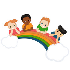 Children and rainbow