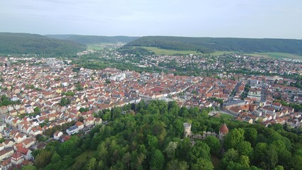 Fototapeta na wymiar Rine Honberg in Tuttlingen in Süddeutschland in Europa aufgenommen mit einer Drone