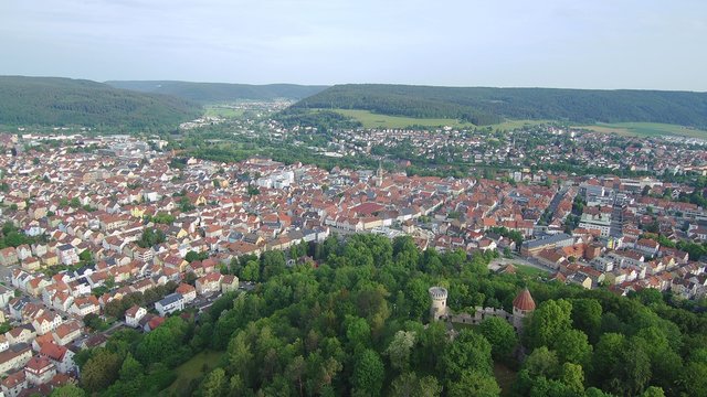 Rine Honberg in Tuttlingen in S&uuml;ddeutschland in Europa aufgenommen mit einer Drone