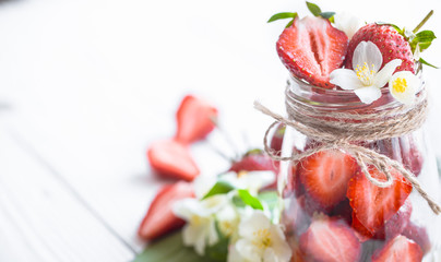 Strawberries in a jar