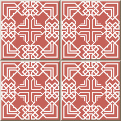 Ceramic tile pattern polygon square check geometry cross frame line