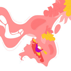 Man kayaking in summer