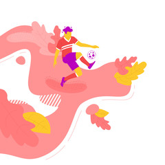 Man playing football in summer