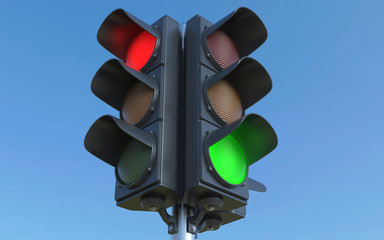Traffic light. 3D rendering