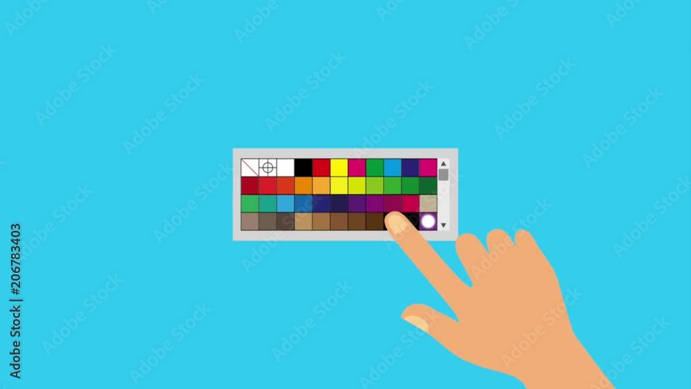 Poster hand press button tool for design working process