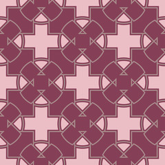 Geometric seamless pattern. Purple red background