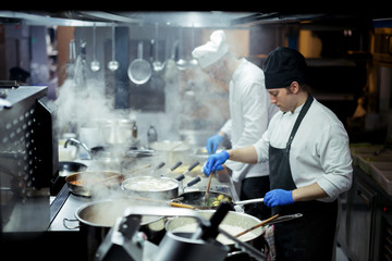 Chef working on the kitchen