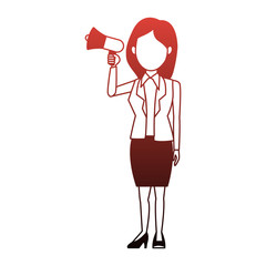 Politician speaking with bullhorn vector illustration graphic design