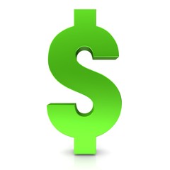 dollar sign 3d green isolated