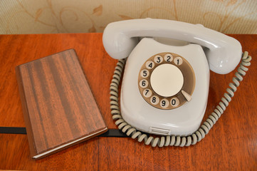 Old phone and notebook