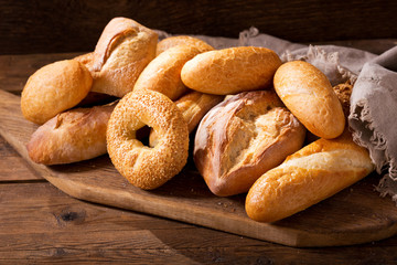 various types of fresh baked bread