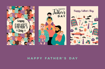 Happy Fathers Day. Vector templates.