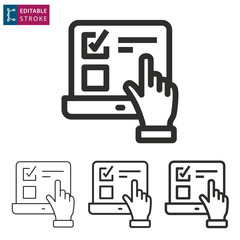 E-learning line icon. Editable stroke.