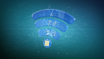 Contactless credit card payment concept on a background 3d rendering