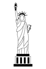 statue of liberty monument national symbol vector illustration