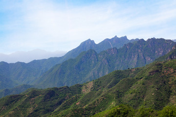 Naklejka premium Mountain landscape of the site of the Great Wall