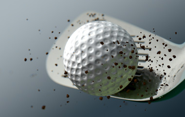 Golf Club Striking Ball In Slow Motion