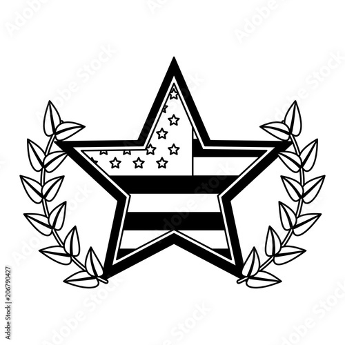 Download "american flag in star with wreath emblem vector ...