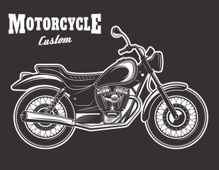 Fototapeta na wymiar Motorcycle vector illustration on dark background