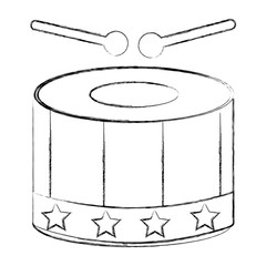 drum instrument with usa flag vector illustration design