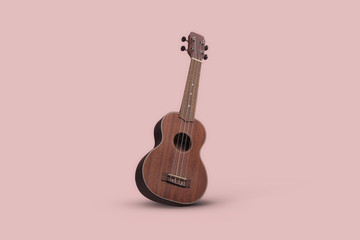 Classic Guitar on Red Background