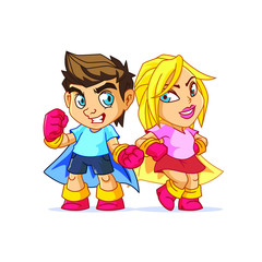 Superhero kids Mascot Design Vector