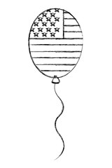 balloons air helium with USA flag vector illustration design