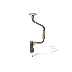 Old drill on light brown background (Clipping path)