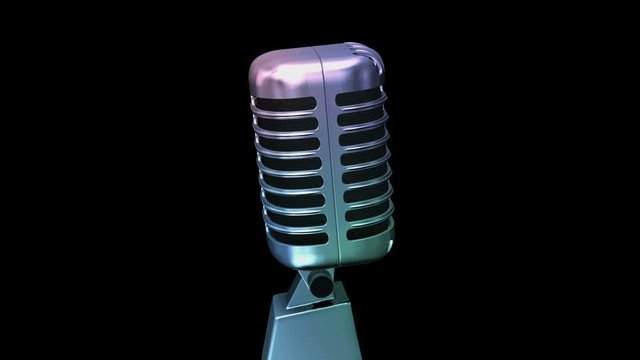Render of retro  microphone with alpha channel 4K.
