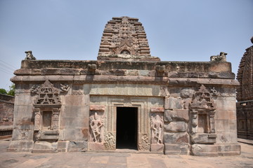 Naklejka premium Chalukyan Hindu temples Navabrahma and Jogulamba temple, Alampur, Telengana, India