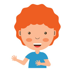 cute boy smiling  over white background, colorful design. vector illustration