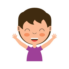 cartoon excited girl over white background, colorful design. vector illustration