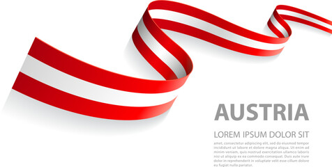 Vector Banner with Austrian Flag colors - obrazy, fototapety, plakaty
