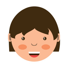 cartoon happy girl icon over white background, colorful design. vector illustration