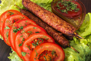 barbecue vegetables Lulya kebab