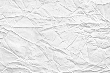 White wrinkled fabric texture background