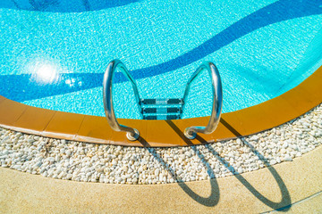 Stair around swimming pool in hotel and resort
