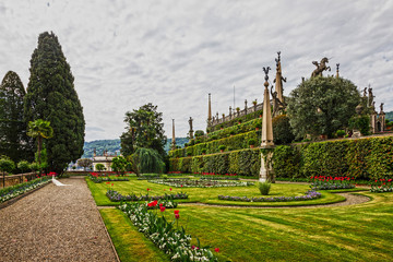 Naklejka premium Isola Bella garden of Borromeo palace, Lombardy, Italy, Lago Maggiore