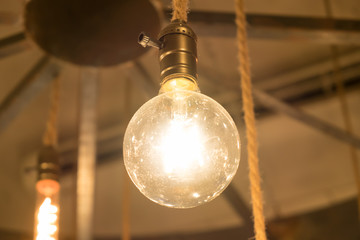 Close up of incandescent lamp.