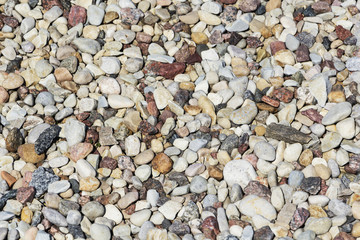 colorful pebbles stones, background. Beach. Path of stones.
