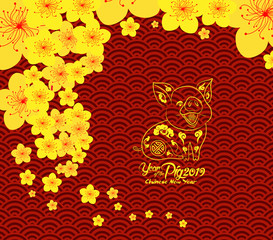 chinese new year template background. Year of the pig
