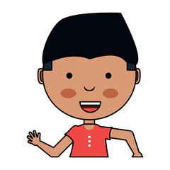 cute boy smiling  over white background, colorful design. vector illustration