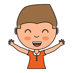 cartoon happy boy icon over white background, colorful design. vector illustration