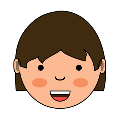 cartoon happy girl icon over white background, colorful design. vector illustration