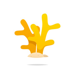 Yellow coral vector isolated