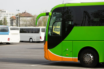 Bus station. Parking of tourist buses © scharfsinn86