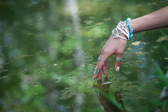 Swollen Hand. Allergy To Bee Stings. Two Hands of a Person Stock Photo - Image o