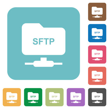 FTP over SSH rounded square flat icons