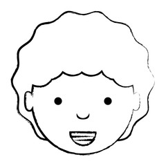 Obraz na płótnie Canvas cartoon happy girl face over white background, vector illustration
